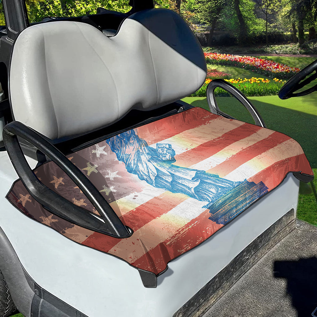 Statue of Liberty USA Flag Print Golf Cart Seat Cover
