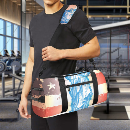 Statue of Liberty USA Flag Print Gym Bag