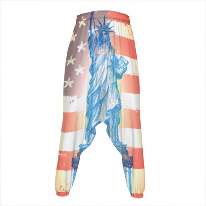 Statue of Liberty USA Flag Print Hammer Pants