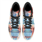 Statue of Liberty USA Flag Print High Top Leather Sneakers