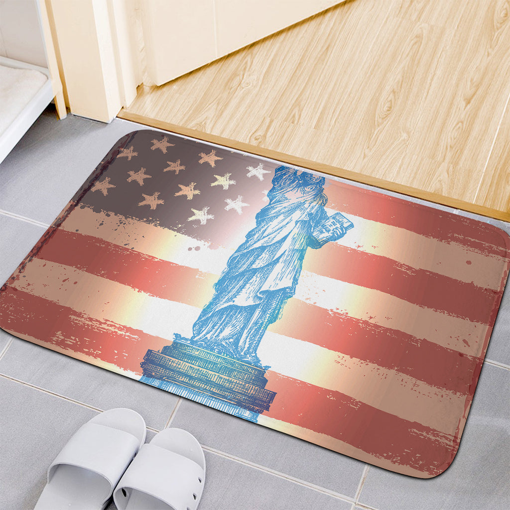 Statue of Liberty USA Flag Print Indoor Door Mat