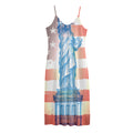 Statue of Liberty USA Flag Print Jersey Midi Cami Dress