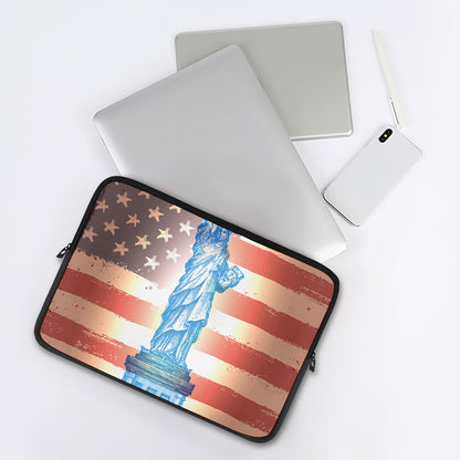 Statue of Liberty USA Flag Print Laptop Sleeve