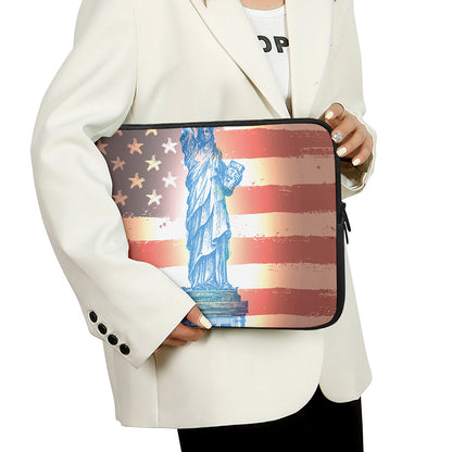 Statue of Liberty USA Flag Print Laptop Sleeve