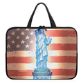 Statue of Liberty USA Flag Print Laptop Sleeve With Handle