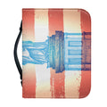 Statue of Liberty USA Flag Print Leather Bible Cover