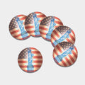 Statue of Liberty USA Flag Print Leather Coaster Set