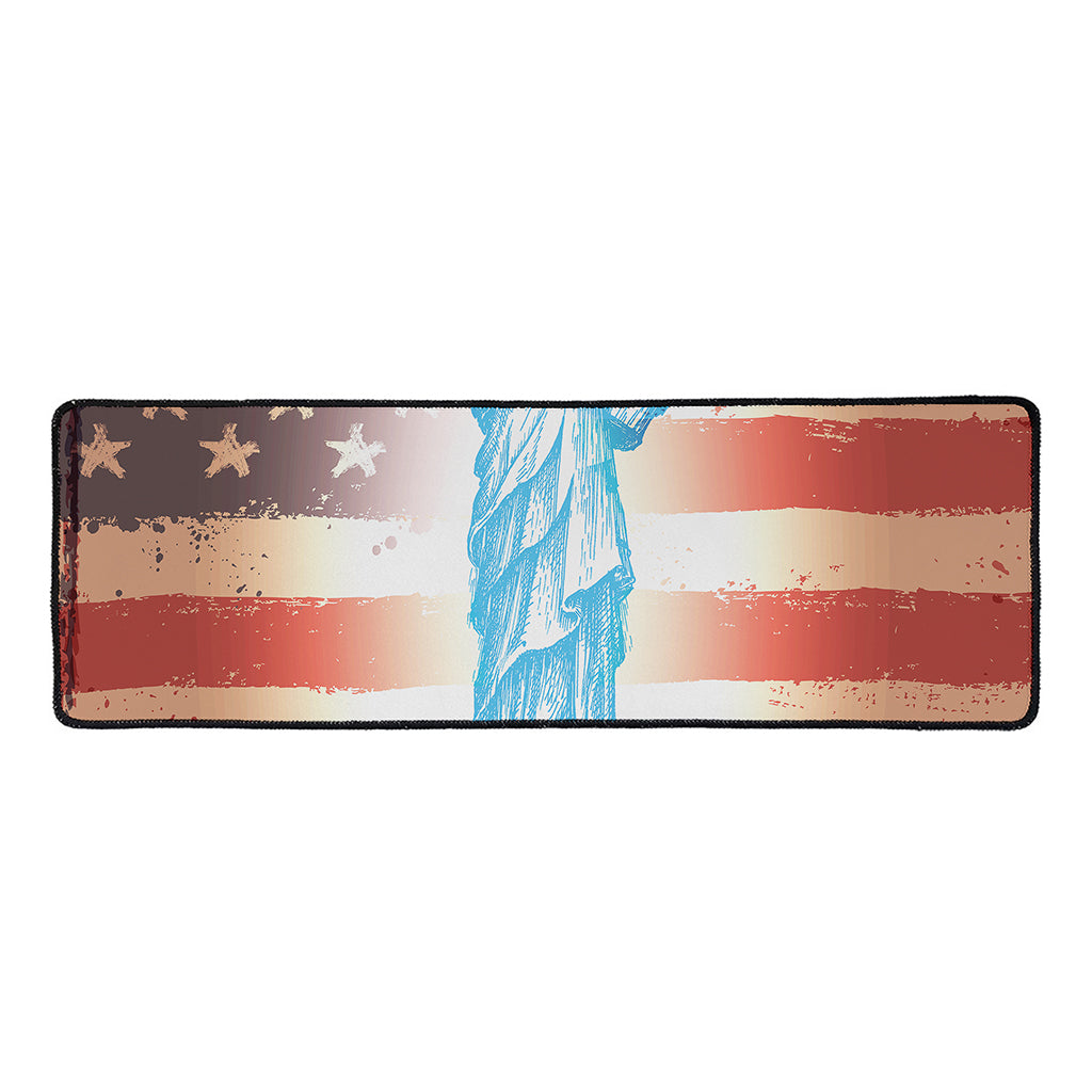 Statue of Liberty USA Flag Print Long Kitchen Mat