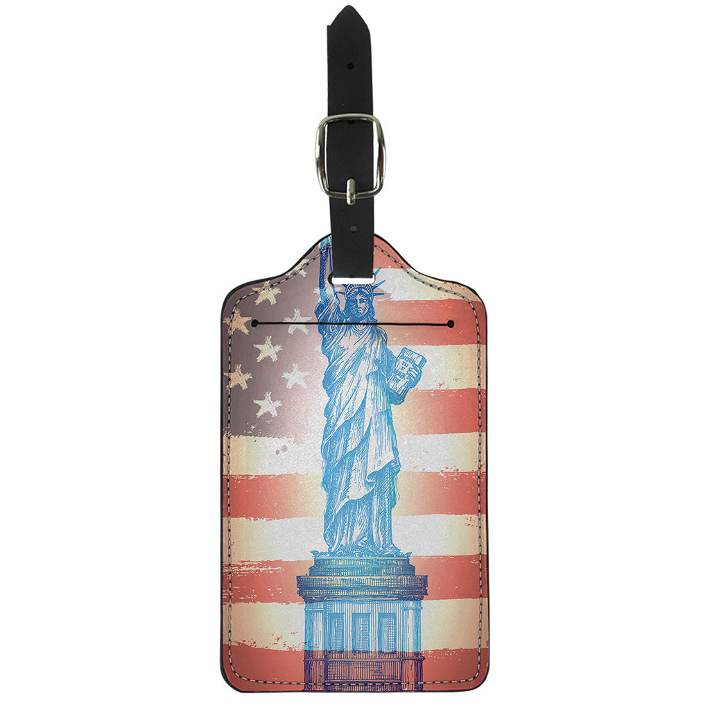 Statue of Liberty USA Flag Print Luggage Tag