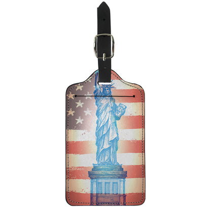 Statue of Liberty USA Flag Print Luggage Tag