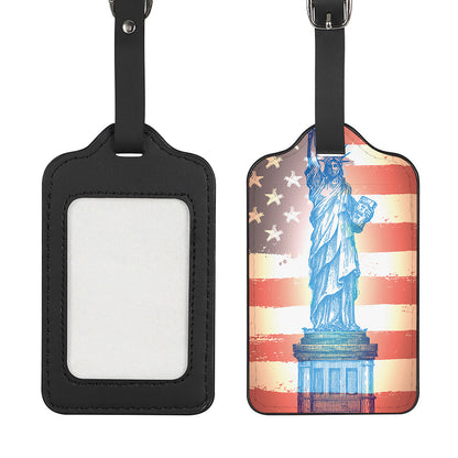 Statue of Liberty USA Flag Print Luggage Tag