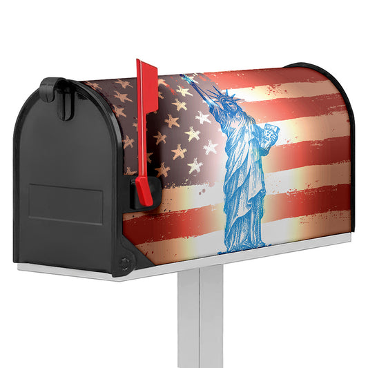 Statue of Liberty USA Flag Print Mailbox Cover