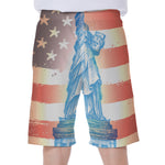 Statue of Liberty USA Flag Print Men's Beach Shorts