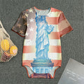 Statue of Liberty USA Flag Print Men's Bodysuit