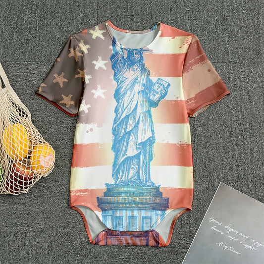 Statue of Liberty USA Flag Print Men's Bodysuit