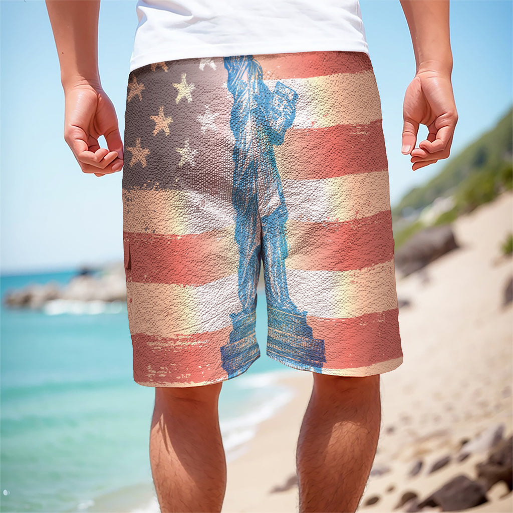 Statue of Liberty USA Flag Print Men's Cargo Shorts