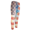 Statue of Liberty USA Flag Print Men's Compression Pants
