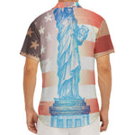 Statue of Liberty USA Flag Print Men's Deep V-Neck Shirt