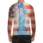 Statue of Liberty USA Flag Print Men's Long Sleeve Rash Guard