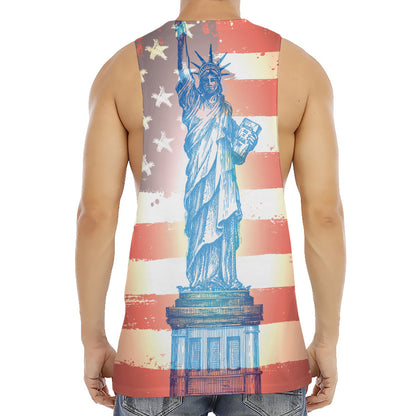 Statue of Liberty USA Flag Print Men's Muscle Tank Top