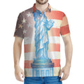 Statue of Liberty USA Flag Print Men's Polo Shirt
