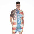 Statue of Liberty USA Flag Print Men's Romper