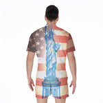 Statue of Liberty USA Flag Print Men's Rompers