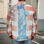 Statue of Liberty USA Flag Print Men's Shirt Jacket