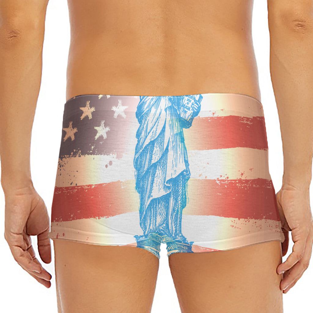 Statue of Liberty USA Flag Print Men's Short Boxer Briefs