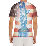 Statue of Liberty USA Flag Print Men's Short Sleeve Rash Guard