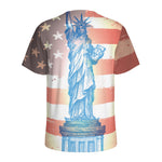 Statue of Liberty USA Flag Print Men's Sports T-Shirt