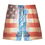 Statue of Liberty USA Flag Print Men's Swim Trunks