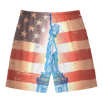 Statue of Liberty USA Flag Print Men's Swim Trunks