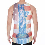 Statue of Liberty USA Flag Print Men's Velvet Tank Top