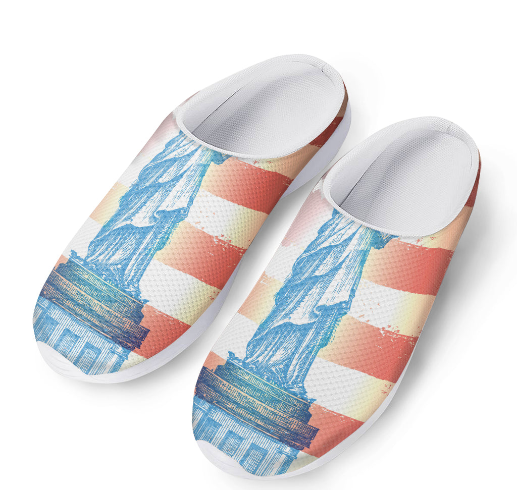 Statue of Liberty USA Flag Print Mesh Casual Shoes