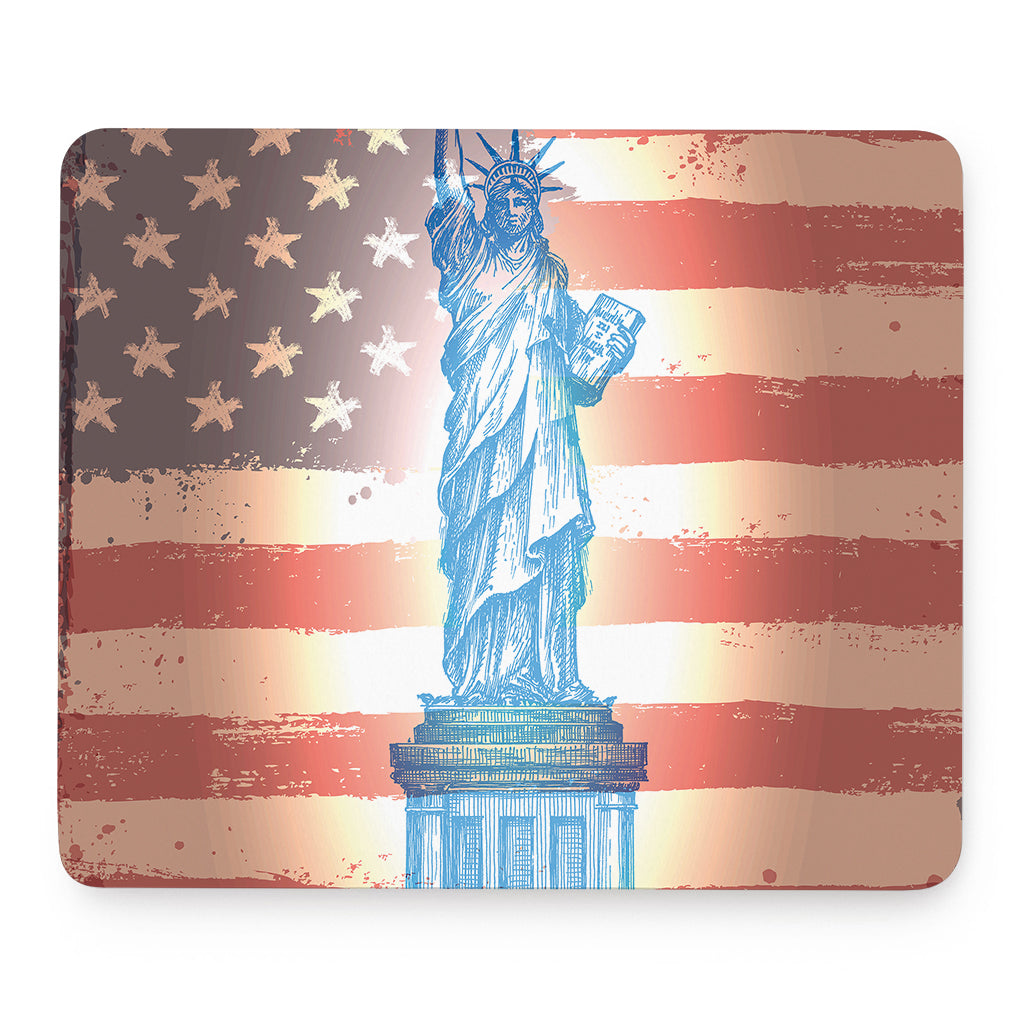 Statue of Liberty USA Flag Print Mouse Pad