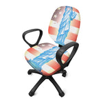 Statue of Liberty USA Flag Print Office Chair Cover