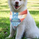 Statue of Liberty USA Flag Print Over The Collar Dog Bandana