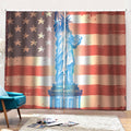 Statue of Liberty USA Flag Print Pencil Pleat Curtains
