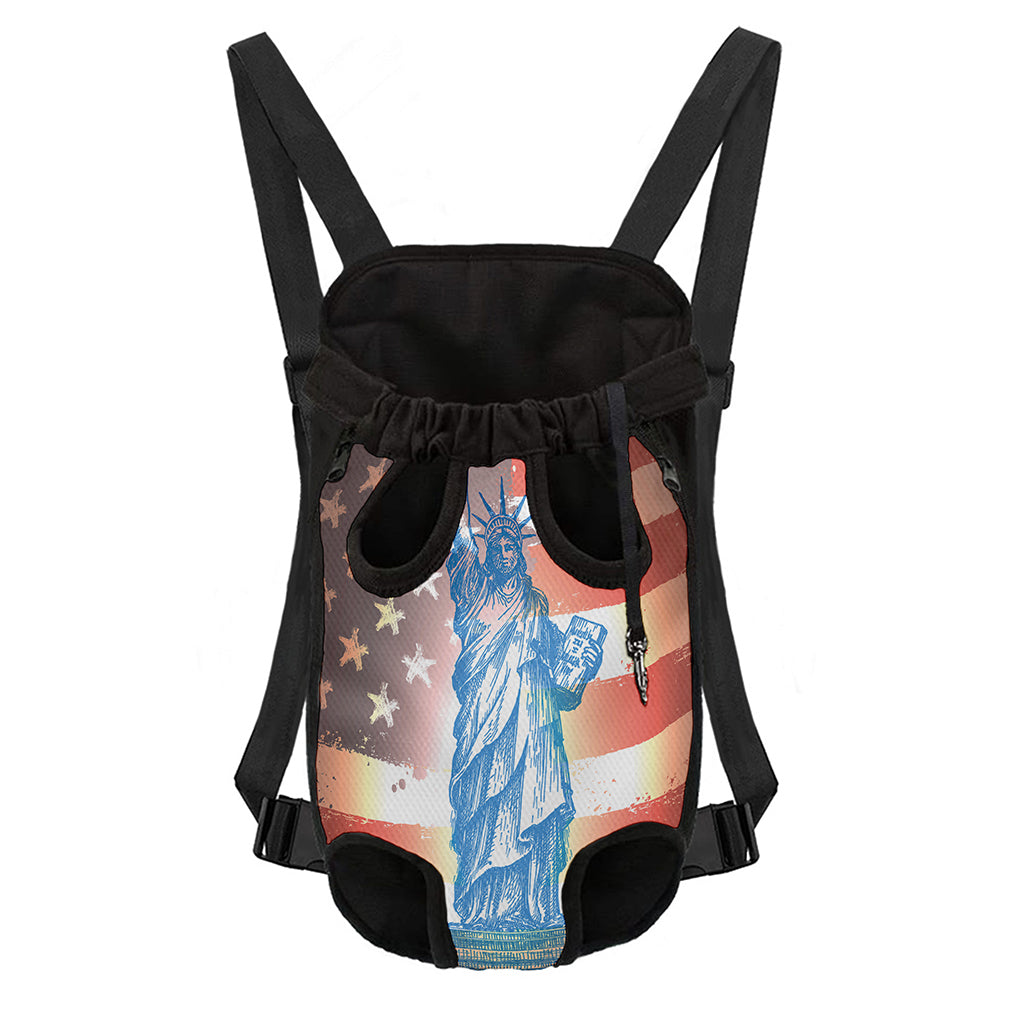 Statue of Liberty USA Flag Print Pet Carrier Backpack