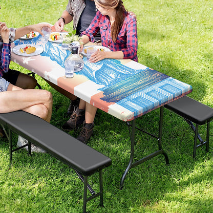 Statue of Liberty USA Flag Print Picnic Table Cover