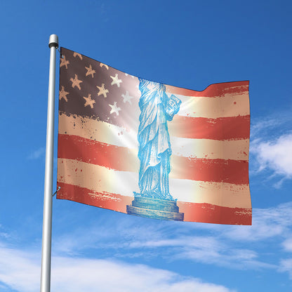 Statue of Liberty USA Flag Print Polyester Flag