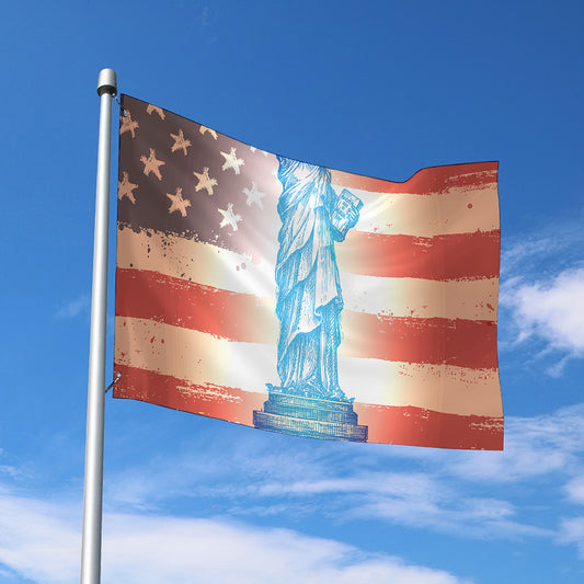 Statue of Liberty USA Flag Print Polyester Flag