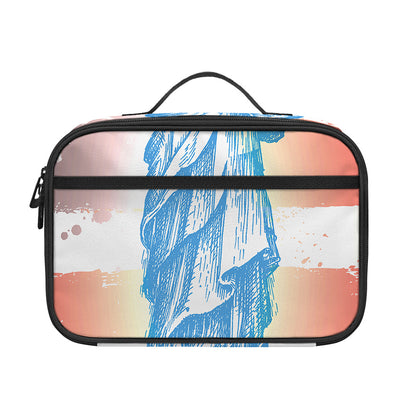Statue of Liberty USA Flag Print Portable Lunch Bag