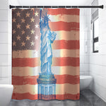 Statue of Liberty USA Flag Print Premium Shower Curtain