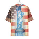 Statue of Liberty USA Flag Print Rayon Hawaiian Shirt