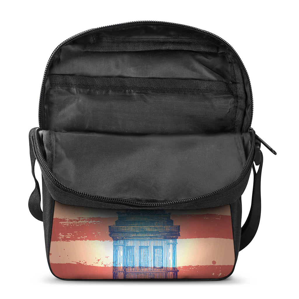 Statue of Liberty USA Flag Print Rectangular Crossbody Bag