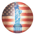 Statue of Liberty USA Flag Print Round Blanket