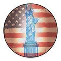 Statue of Liberty USA Flag Print Round Floor Mat