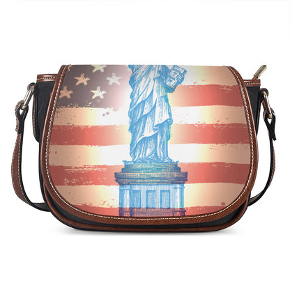 Statue of Liberty USA Flag Print Saddle Bag
